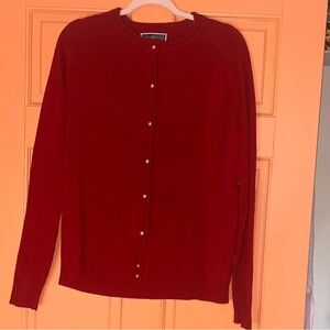 Karen Scott Deep Red Women's Cardigan
